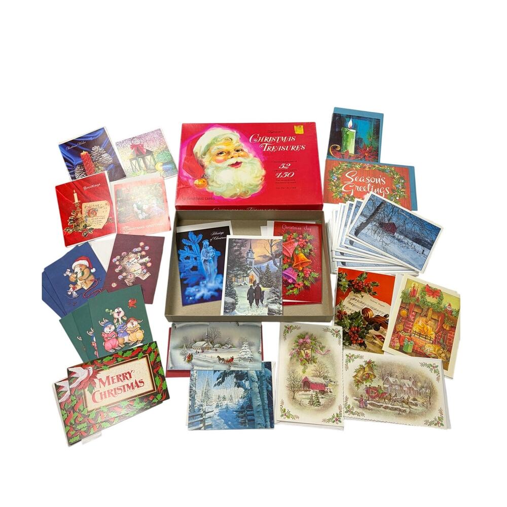 VTG Lot of 30 Christmas cards. 1960s-1980s. Unused. MCM, holiday. vintage